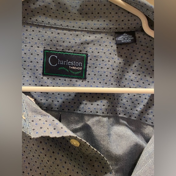 Charleston Threads Men's Blue Patterned Shirt - Picture 2 of 3